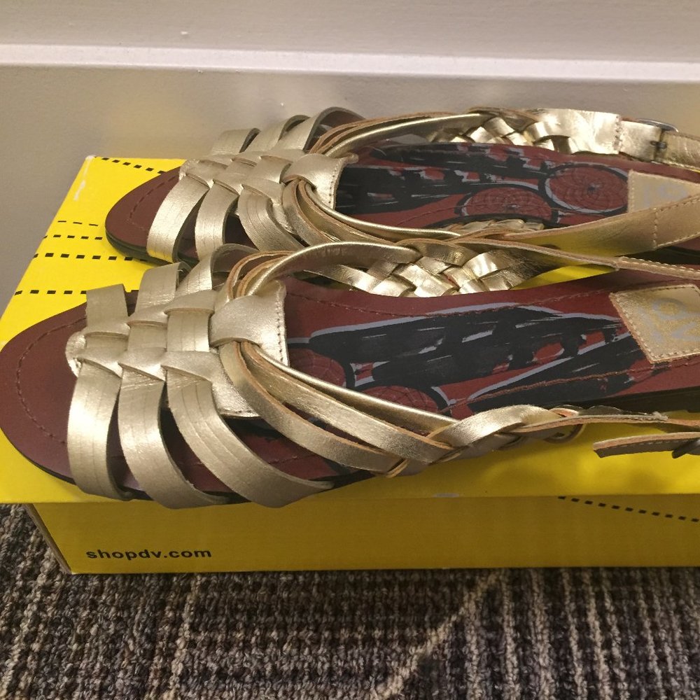 Nordstrom Dolce Vita gladiator gold sandals marked size 6.5 but better size 6